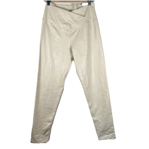 Offline by Aerie Cross Over 7/8” Hi-Rise Leggings NWT Beige/Gold Stretch Size XL - Picture 1 of 8